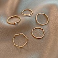 Miniatyrbild 3 av 5: 5 st/3 st Fingerringar Blank Glans Slitstark Kompakt Kvinnliga Stackbara Tumringar Mode Smycken Tillbehör 3pcs