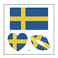 Miniatyrbillede 1 af 2: Pakke med 10 små flag-ansigtsklistermærker Vandfaste engangs tatoveringsklistermærker B