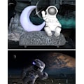 Miniatyrbillede 2 af 5: Månelys astronaut bluetooth højttaler, gavedekoration højttaler (sølv)