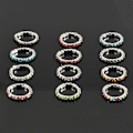 Miniatyrbillede 3 af 5: 12 stk/pakke Elastiske Rhinestone Dekorative Tåringe Blandede Farver Fod Smykker Charms