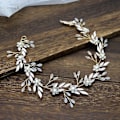 Miniatyrbild 2 av 5: Kvinnors lövhuvudband bröllopshuvudbonader med band bröllopshuvudband accessoarer för bröllopsfest