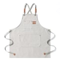 Miniatyrbilde 1 av 5: Tungt lerretsforkle, treskjæring, hagearbeid, denimstropp, bomullsbelte (off white),