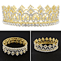 Miniatyrbillede 3 af 4: Rhinestone Alloy Krone Tiara Pageant Unisex Krone Bar Show Tilbehør