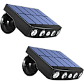 Miniatyrbillede 1 af 5: Sorte Havsnegle Hvidt Lys 2 Stykker Solvæglampe Solcellelampe Udendørs Hjem Have Plæne Gård Murlampe, til Indendørs og Udendørs