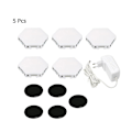 Miniatyrbild 1 av 5: 5-pack Quantum Lamp Modulära LED-lampor Beröringskänsliga Hexagon Nattlampor Hexagon Vägglampa