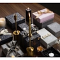 Miniatyrbild 3 av 5: 10 ark, Blompappersmoln förtjockat papper guld- och silverprickar fint papper svart presentpapper