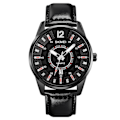 Miniatyrbillede 1 af 5: Mænds Vandafvisende Nyt Mode Læderur - Sort - 49mm