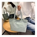 Miniatyrbillede 4 af 5: Dametasker i Canvas - Skuldertaske, Tote Bag, Strandtaske (Grøn)