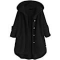Miniatyrbild 1 av 3: Svart 4XL plus-size fleece-huvtröja för kvinnor black 4XL