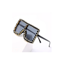 Miniatyrbilde 1 av 4: Flate Topp Kvadratiske Krystall Solbriller Unisex Retro Anti-UV Bling Solbriller