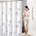 Miniatyrbillede 4 af 5: 80W*180H Bred Ocean Polyester Bruseforhæng,