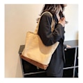 Miniatyrbillede 5 af 5: Stor Kapacitet Alsidig Skuldertaske Indkøbstaske Tote Bag (Khaki)