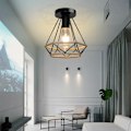 Miniatyrbillede 1 af 5: Retro Hamp Rebløft Lampe E27 Metal til Soveværelse Stue Loft Sort - Sort