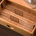 Miniatyrbillede 1 af 5: Skuffesorter (sæt med 4) - Justerbar skuffedeler i plast - Bestikarrangør til køkken-, badeværelses- eller soveværelsesskuffe - Transparent sort