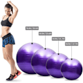Miniatyrbild 4 av 5: Yogaboll, Anti-burst, Tjock, Stabilitet, Balansboll, Pilates, Barre, Fysioterapi, Träningsboll, Present, Luftpump