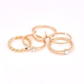 Miniatyrbillede 1 af 5: 5 stk Vintage Måne Knogle Finger Ring Sæt Bohemian Justerbar Led Smykker