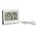 Miniatyrbild 3 av 5: LCD Digital Termometer Hygrometer Hygrometer Och Trådbunden Temperatur Med Extern Sensor Vit