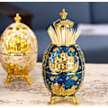 Miniatyrbild 4 av 4: Gyllene slott och blå tandpetare hållare europeisk press-typ automatisk tandpetare låda pop-up vardagsrum soffbord tandpetare förvaringsbehållare