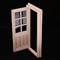 Miniatyrbild 4 av 5: 2x 1/12 Trä 8 Fönster Yttre Enkel Dörr för Dockhus DIY Tillverkning