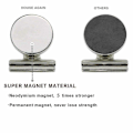 Pikkukuva 3 / 5: 8 Vahvaa Jääkaapin Magneettikiinnikettä Koukkuilla - Neodyymimagneetti - 30mm Leveä