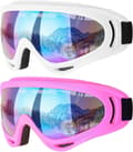 2-pack Skidglasögon, Motorcykelglasögon - Vit/Rosa, Snowboard