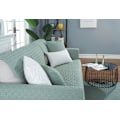 Miniatyrbillede 4 af 5: Moderne og enkel vævet vasket bomulds sofa pude, stof anti-slip læder sofa betræk pude (Ternet grøn, 90*160CM)