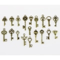 Miniatyrbillede 3 af 5: 100 stk. Store antikke bronze skeletnøgler rustikke nøgler til bryllupsdekoration, halskædevedhæng