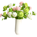 Miniatyrbild 2 av 4: Konstgjord Snöboll Viburnum Grön Hortensia 2 Huvuden Naturlig Livsliknande Real Touch Konstgjord Latex Långskaftad Hortensia för Heminredning Utomhus Bröllop D