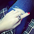Miniatyrbillede 2 af 5: 4 stk. Kvinders Retro Punk Rhinestone Ringe Sæt Midt Finger Stack Ring Mode Smykker