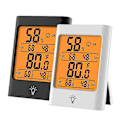 Miniatyrbild 2 av 3: Digital Hygrometer Inomhus Termometer Temperatur Fuktighetsmätare Mini Väderstation Rums Termometer Med Touch Bakgrundsbelysning