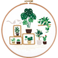 Miniatyrbild 1 av 2: Handbroderad DIY-materialpåse Vitalitet + Överlagrad smaragd + 8-tums imitation bambu broderistretch + broderad bas Vitality + superimposed green Imitation bamboo