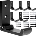 Miniatyrbillede 1 af 5: 6 stk. Mat Sort Væghængt Krog Badeværelse Håndklæde Krog Heavy Duty Hardware Aluminium Legering Vægkrog DIY Frakkebøjle Krog N