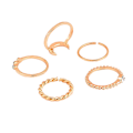 Miniatyrbillede 3 af 5: 5 stk Vintage Måne Knogle Finger Ring Sæt Bohemian Justerbar Led Smykker