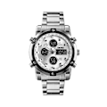Miniatyrbilde 1 av 2: Herreklokke i rustfritt stål, vanntett analog og digital armbåndsur J3743 - 48 mm - Sølv