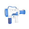 Miniatyrbild 1 av 3: Bubbelmaskin med 10 hål och lampor, helt automatisk utomhusbubbelpistol Bazooka Bubbelmaskin (Blå)