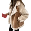 Miniatyrbild 1 av 3: Khaki M Lammfleece Bikerjacka khaki M