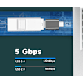 Pikkukuva 2 / 5: Tyyppi C - USB3.0 naarasadapteri, USB2.0 - USB-C matkapuhelinadapteri, adapteri ((sinkkiseos) C uros - USB3.0 naaras (kulta))