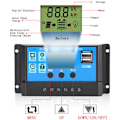 Miniatyrbilde 3 av 5: MPPT solcellelader med LCD-skjerm 12V/24V Dual USB solcellepanel Smart batteriregulator 40A arbeidsstrøm
