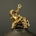 Miniatyrbillede 3 af 4: 2 stk. Elefant Vedhæng i Massivt Messing Kreativ Letvægts Holdbar Vedhæng Til Venner Slægtninge Familie
