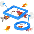 Miniatyrbillede 2 af 5: Akvariefoderingsring Akvariefisk Foderringe Med Sugekop Til Guldfisk Og Andre Småfisk 2 Stk (Rund Og Firkant)