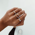 Miniatyrbillede 5 af 5: 5 stk Vintage Måne Knogle Finger Ring Sæt Bohemian Justerbar Led Smykker