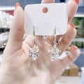 Miniatyrbilde 2 av 2: Mote-luksus Zirkon Diamant Ørepynt Elegant Skjellformet Bling Zirkon Diamant Henge Ørepynt Kvinne Smykker (gull)