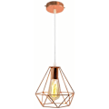 Miniatyrbild 1 av 5: Metallisk Diamantformad Hängande Ljushållare Modern E27 Taklampa Armatur för Sovrum Vardagsrum Bar Ros - Roséguld