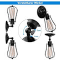 Miniatyrbilde 4 av 4: Gammel vegglampe, ledningsbur vegglampe, retro hjemmedekorasjon vegglampe, hodegjerde, bad, soverom, gårdshus, inngang, garasje (enkelt hode),