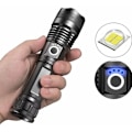 Miniatyrbild 1 av 5: Fackla Ljus Utomhus Vattentät Stark Ljus Ficklampa USB Laddningsbar Hög Effekt LED Ficklampa p70