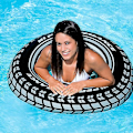 Miniatyrbild 5 av 5: Uppblåsbara poolflottörer, medelstora simringar för barn och vuxna, poolinnerslangar för pool & strand, flytring för fest och present