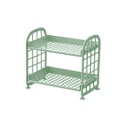 Miniatyrbillede 1 af 5: Skrivebords Kosmetik Smykke Stativ, Dobbeltlags Foldbar Opbevaringsstativ, Hjemmekontor Badeværelse Enkel Opbevaringsstativ (Matcha Grøn)