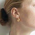 Miniatyrbillede 2 af 2: Øreklips Cirkulær Gylden Legering Øreringe Smykker Til Fest