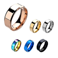 Miniatyrbillede 5 af 5: 1 stk Ring Unisex Rustfrit Stål Spejl Let Finger Ring Til Bryllup Silver US 12