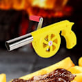 Miniatyrbild 4 av 5: Manuell vevblås Picknick BBQ-blås Brännande stöd förbränningsverktyg (gul)